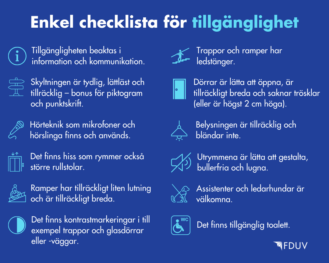Enkel checklista för tillgänglighet som fotografi.