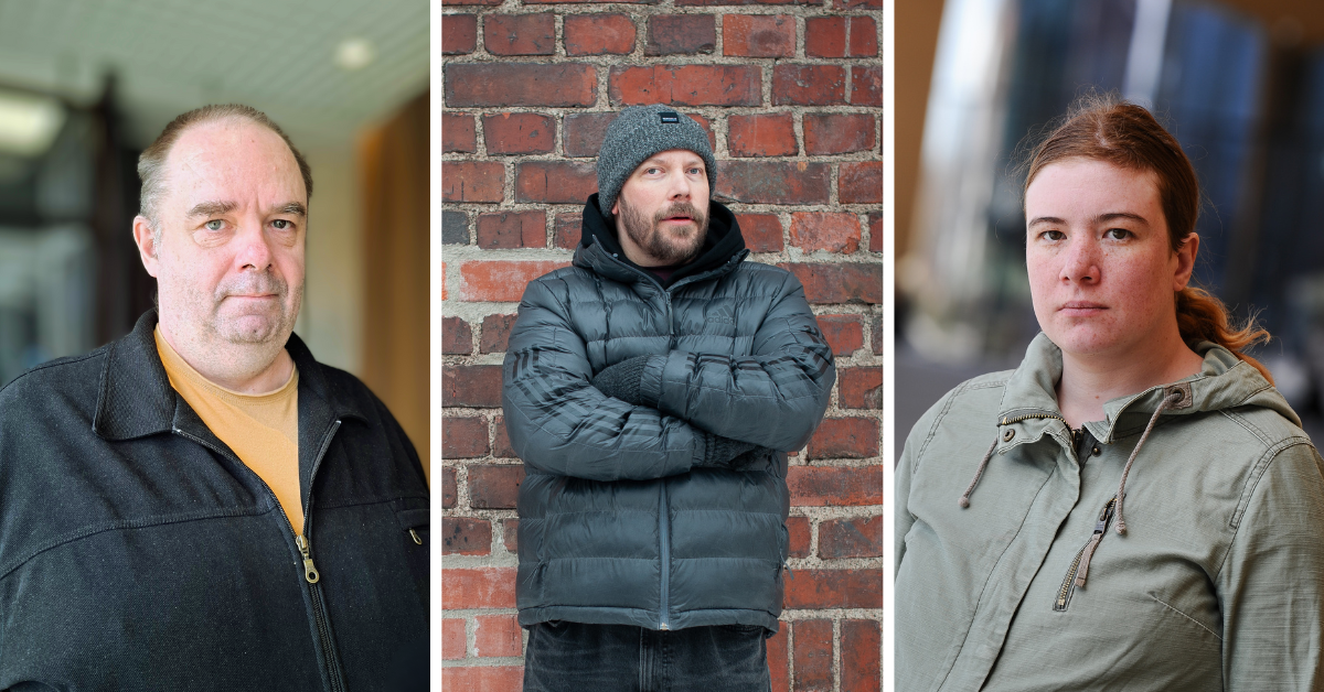 Tre personer med neutra min.