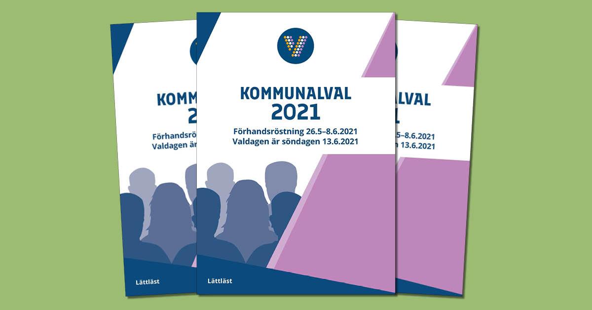 Broschyrer med texten Kommunalvalet 2021.