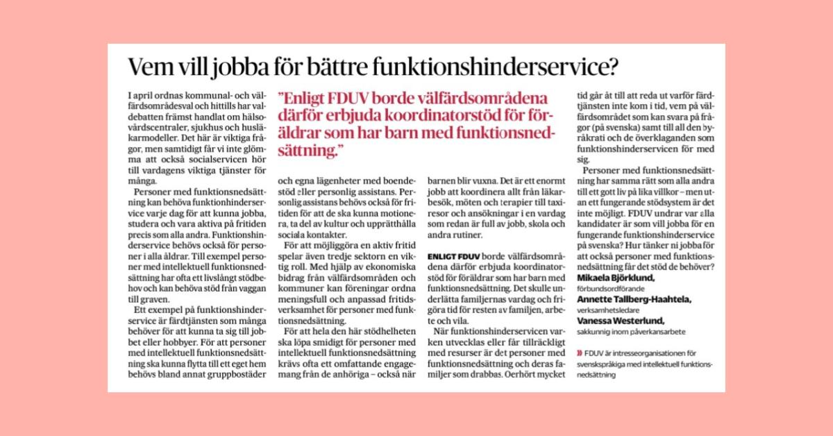 skärmdump över insändaren.