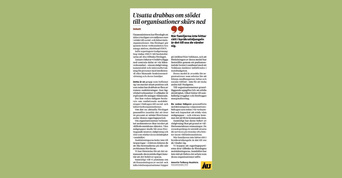 Bild på insändaren i Åu.